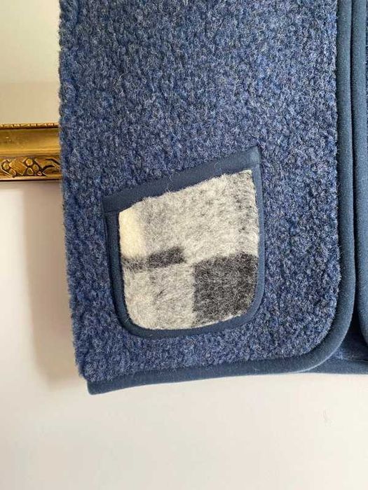 Kamizelka bezrękawnik nie merino wełna wełniana alwero wool granatowa