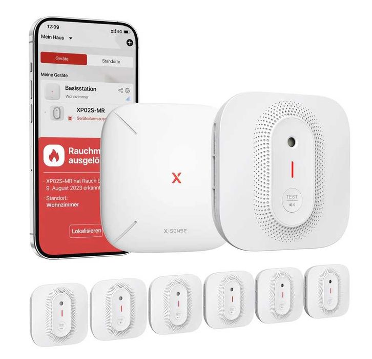 X-Sense XP02S-MR61 bezprzewodowy czujnik dymu z alarmem-6 sztuk - NOWY