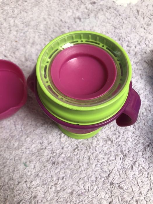 Bidon Butelka Nuby Lovi kubek 360 niekapek miseczka składana zestaw