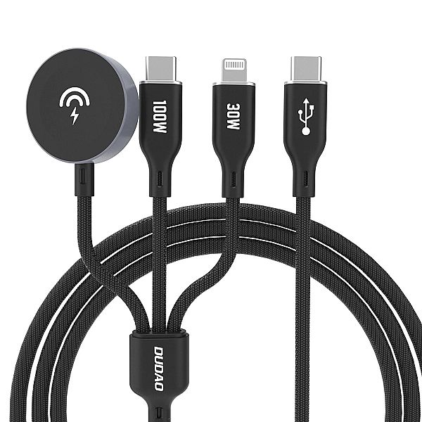 Kabel z ładowarką do Apple Watch Dudao A12Max+ PD 100W 3w1: USB-C Ligh