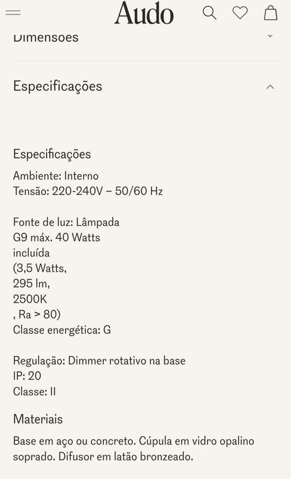 Candeeiro de mesa Audo