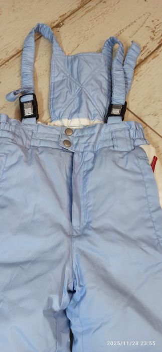 Zimowe narciarskie na szelkach spodnie 116 bdb dla dziewczynki