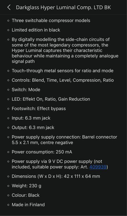 Darkglass hyper luminal ed limitada como novo