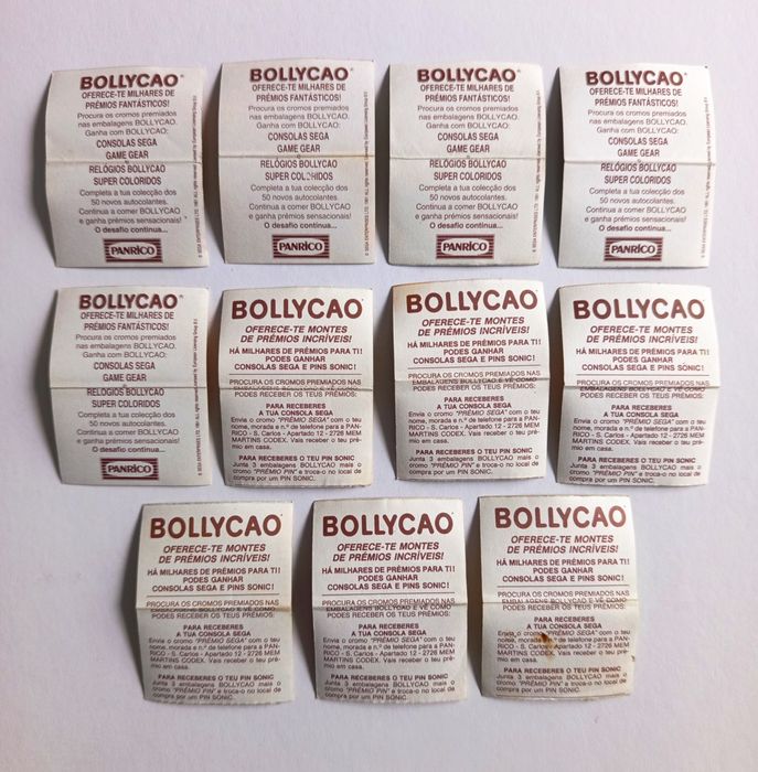 11 cromos autocolantes antigos um lançamento da Bollycao 

Posso vende