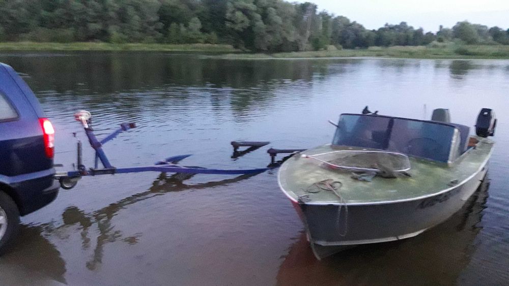 Лодка Прогресс 2М, лафет, 2 мотора