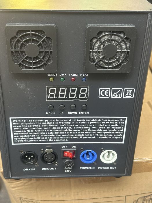 2x Iskrownik sceniczny Cold Spark DMX + skrzynia transportowa CASE