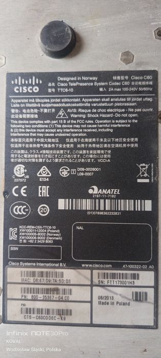 Cisco CTS-INTP-C60-K9 + router Cisco