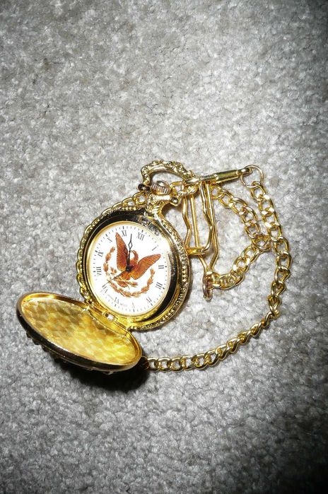 Zegarek kieszonkowy American Bald Eagle Quartz Gold Plated