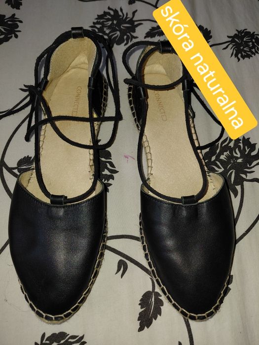 Skórzane hiszpańskie espadryle Connected