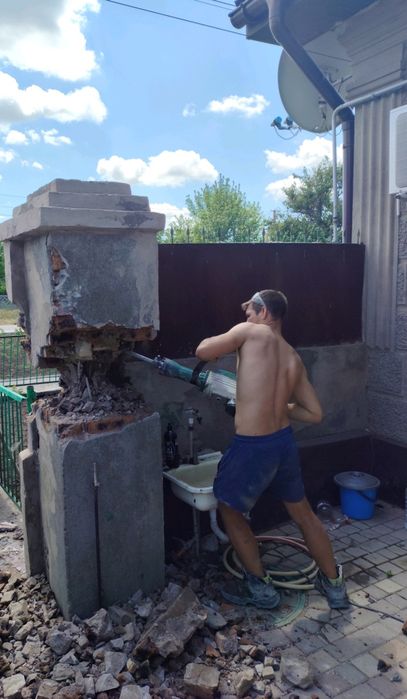 Резка проёмов.Бетонные работы.Установка заборов.Стяжка