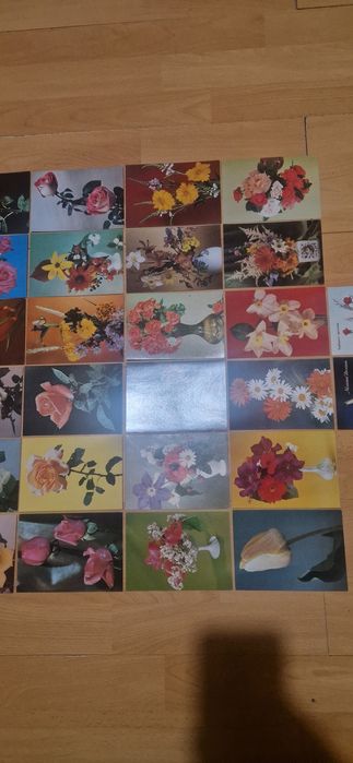 Kolekcja 56 Starych Pocztówek Prl z Kwiatami