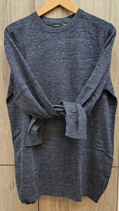 Cienki sweterek granatowy melanż