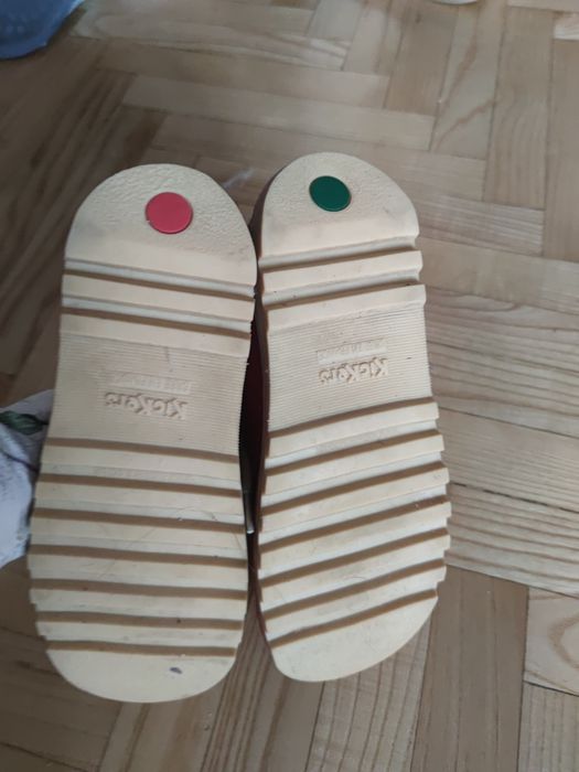 Czerwone buty za kostkę kickers skórzane 38