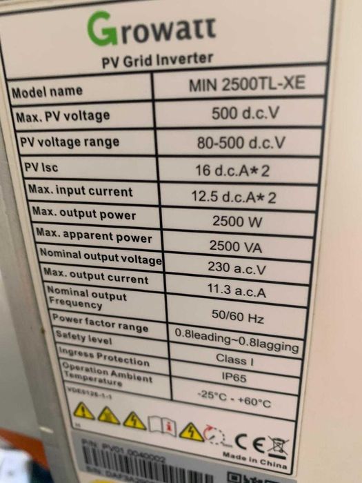 Inversor Growatt 2500 W