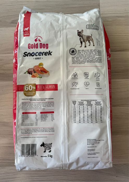 Gold Dog Snocerek • ADULT • MALE 60% BEEF & SALMON