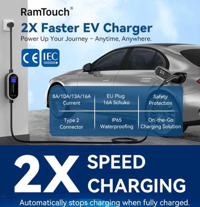 7 kW Portable EV Charger – 32 A – with 6.5-Meter Cable64738474825346122