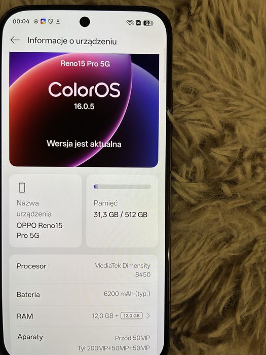 Oppo Reno 15 Pro 12/512 Gb brazowy