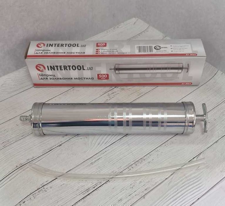 Шприц для заміни мастила 500 мл INTERTOOL AT-3065 для заливки масла