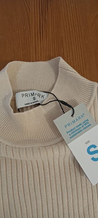 Camisola canelada bege S