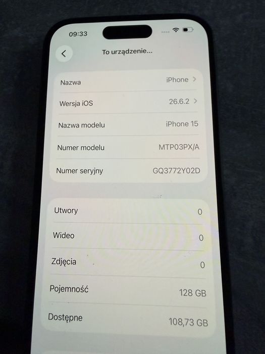 iPhone 15 128gb czarny