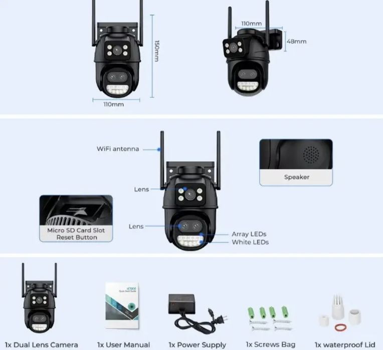 Зовнішня поворотна WiFi камера
