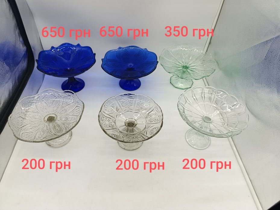 Стеклянная фруктовница конфетница ваза для конфет мороженница СССР