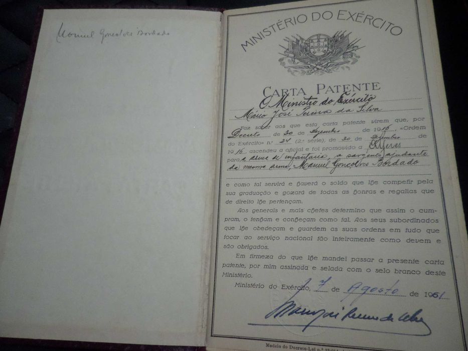 Carta Patente , Ministério da Guerra