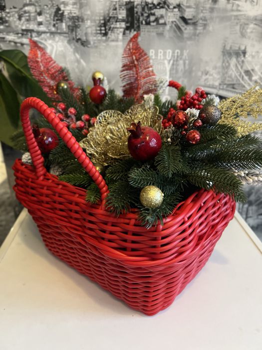 Букет з свічок, кашпо з ротангу, подарунок