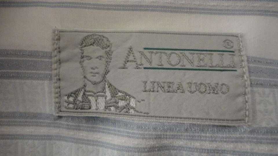 Camisa de homem branca e cinza às riscas Antonelli