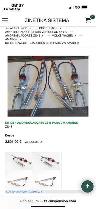 Amortecedores VW Amarok