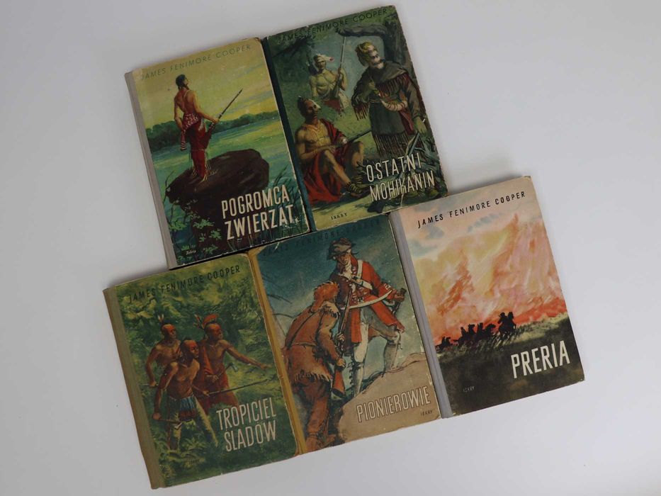 James Fenimore Cooper Pięcioksiąg Przygód Sokolego Oka STARE KSIĄŻKI