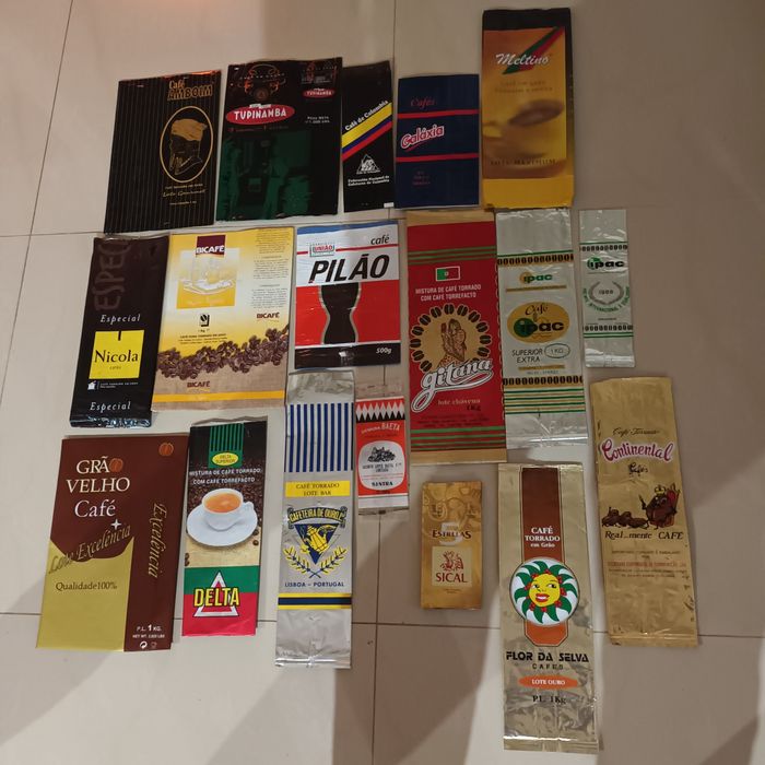 80 Sacos de café vazios para coleção alguns com mais de 25 anos
