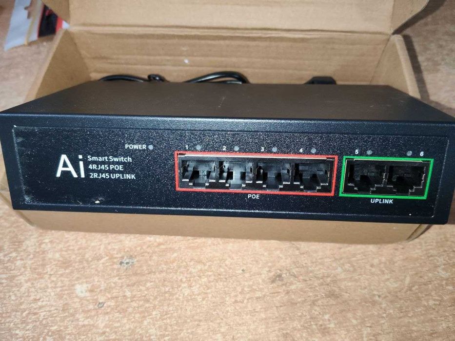 PoE Switch 52V KuWfi 1010B-J 8 Port 10/100Mbps Комутатор