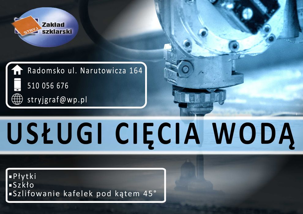 Waterjet Cięcie Płytek i spieków  przy użyciu wody OD 25 ZŁ