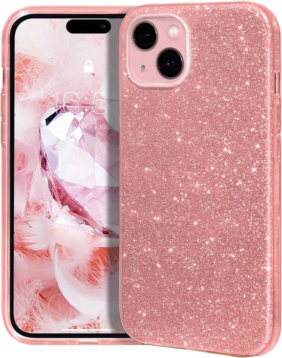 Błyszczące Etui Ochronne Do Apple iPhone 15 Różowe 6,1''