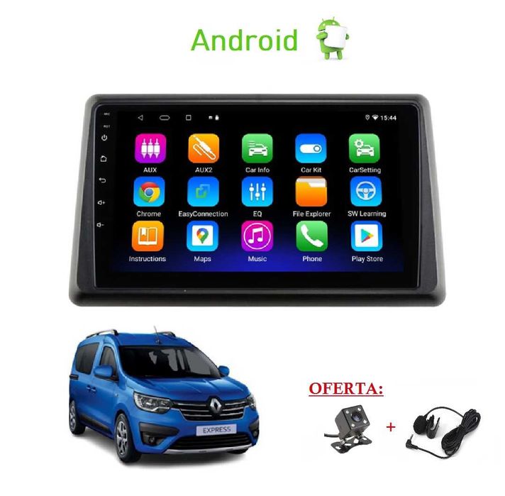 (NOVO) Rádio 2DIN 9" • Renault EXPRESS / Kangoo • Android [4+64GB]
