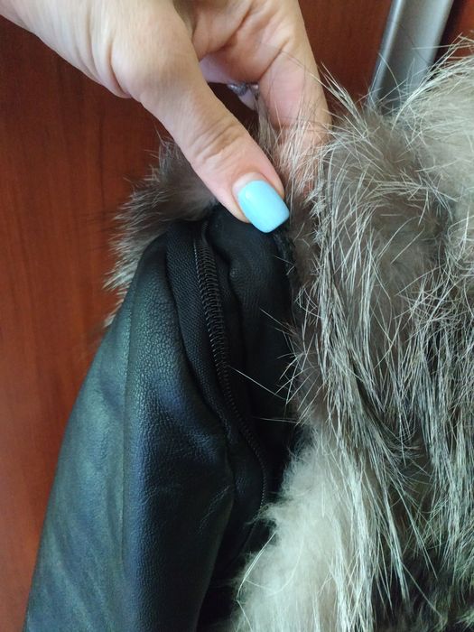 Куртка трансформер с чернобурки р-р 46-48