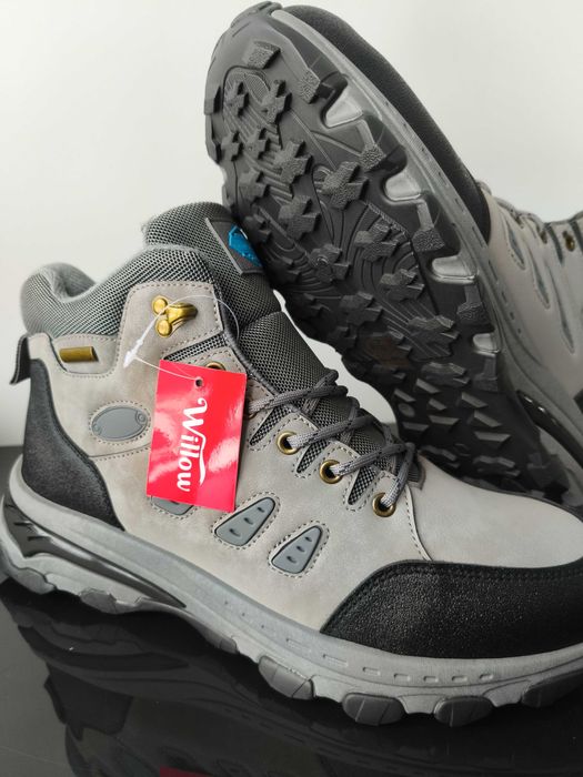 Wyprzedaż Męskie szare buty zimowe ocieplane  za kostkę 44