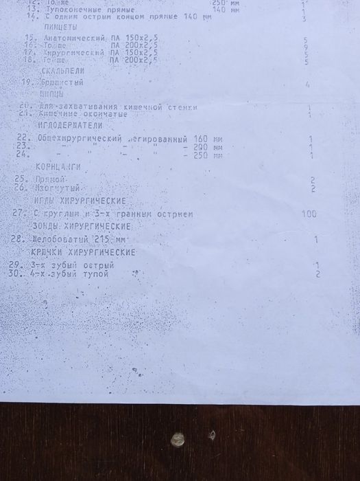 Набір операційний хірургічний.