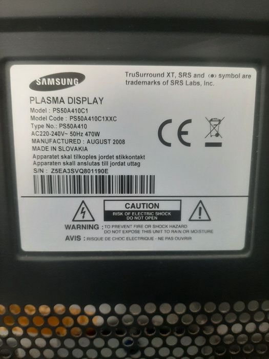 Tv samsung plasma 50 (avariada)