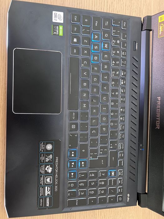 Acer Predator Helios 300 (PH315-53-74BC) | i7 10ª Ger | RTX 2060 | 32GB | Bateria NOVA