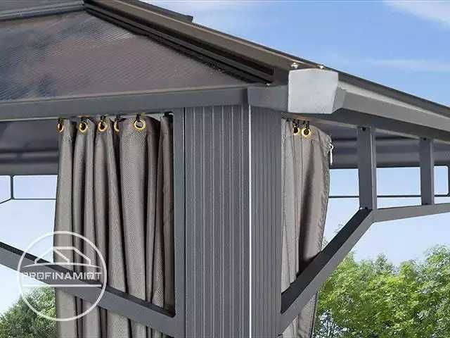 Pawilon ogrodowy Hardtop Sunset Deluxe ciemno-szary 3x3m