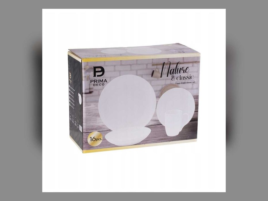 Nowy Serwis Obiadowy Porcelanowy 16 El Na 4 Osoby Kremowy Z Kubkami
