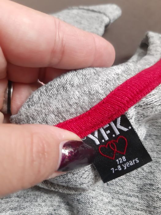 Bluzka bluzeczka szara 128cm, krótka