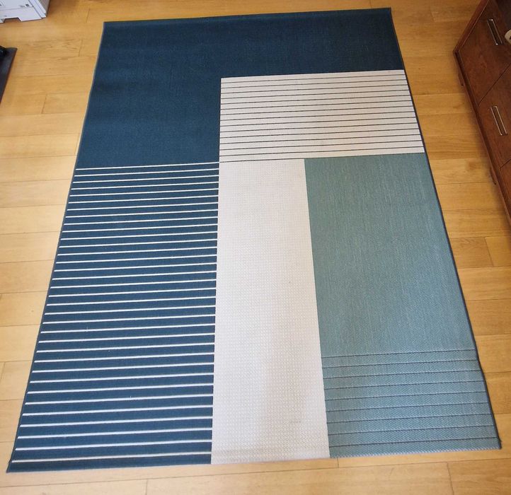 Dywan IKEA ROSKILDE 200x250 cm – Tkany na płasko, geometryczny | STAN BARDZO DOBRY