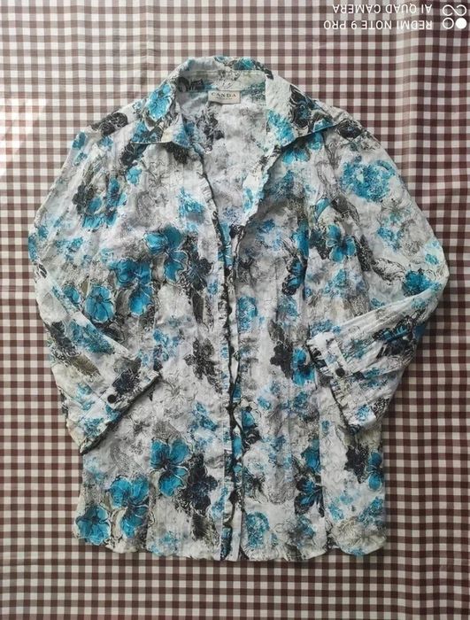 Elegancka bluzka koszula damska z falbankami z długim rękawami L  / XL