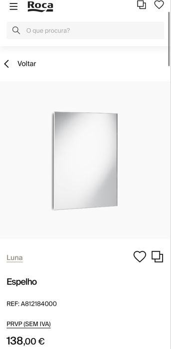 Espelho Roca com iluminação