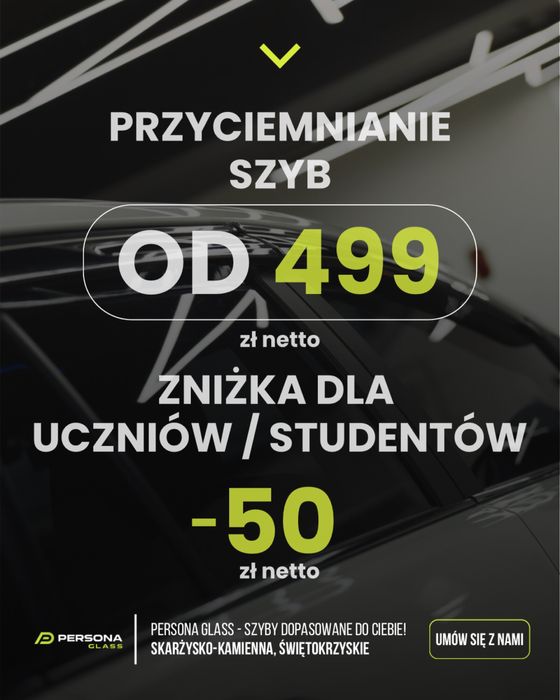 Przyciemnianie szyb Skarżysko | Folia RRC | Persona Glass