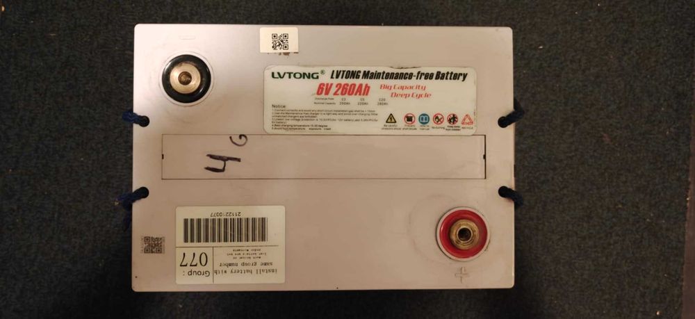 Baterie żelowe do pojazdów elektrycznych LV-TONG 6V 260ah