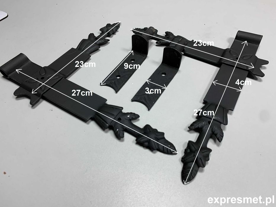 Piękny Retro KUTY ZAWIAS KĄTOWY  300 OKIENNICOWY komp 2 SZT+haki !